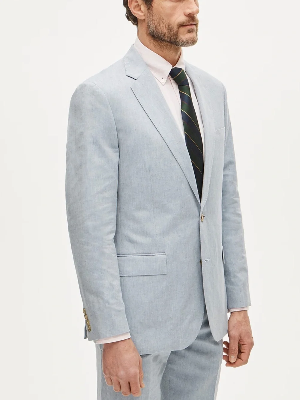 J crew cloud blue Ludlow Slimfit jacket Baird McNutt Irish cotton-linen blend
